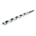 Drill bit with black and silver segments on a white background