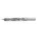 Metal drill bit with sharp pointed end on a white background