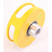 Yellow metal depth stop on a white background