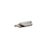 Stubby silver coloured drill bit on a white background
