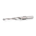 Metal stepped drill bit on a white background