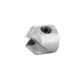 silver coloured Metal countersink on a white background
