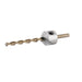 Drill bit with silver coloured countersink on a white background