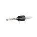 Drill bit with countersink on a white background