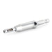 Metallic self centring hinge hole drill on a white background